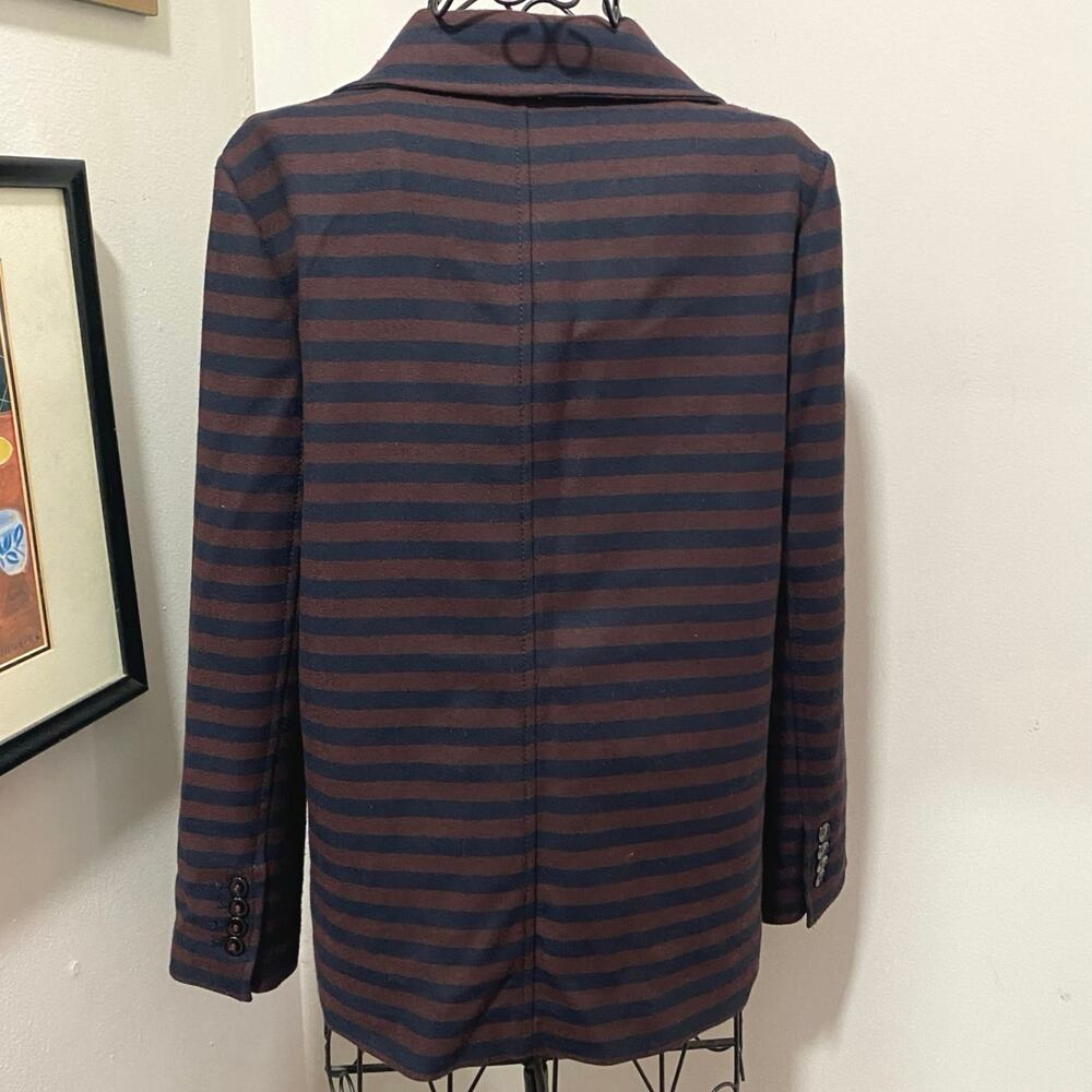 Zara Basic Blazer Size Medium Double-Breasted Nav… - image 3